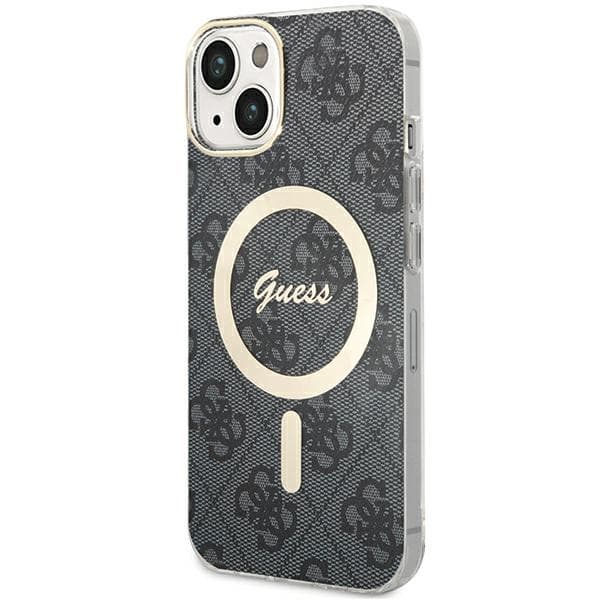Ovitek za iPhone 15 Plus / 14 Plus Guess 4G MagSafe - črna