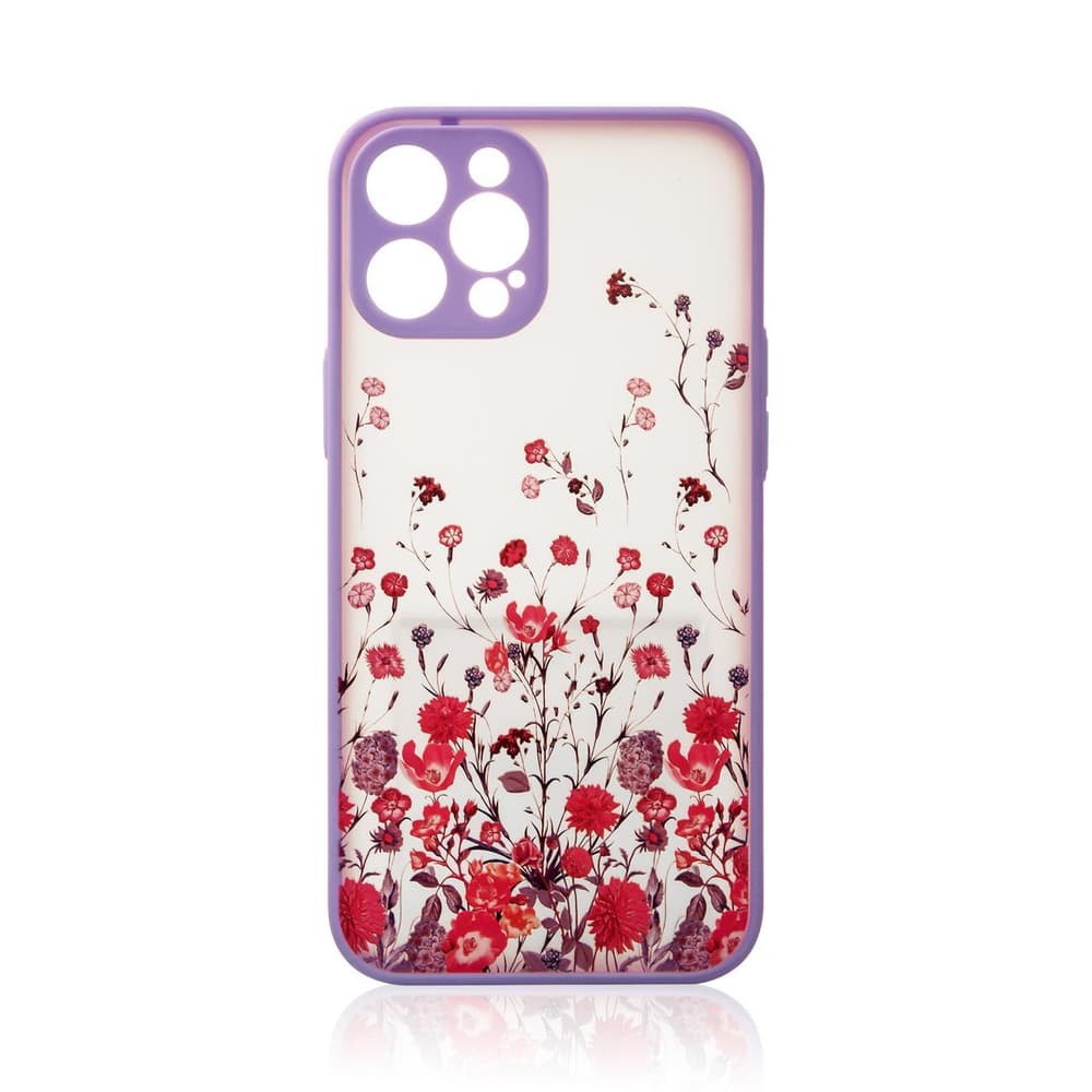 Hurtel ovitek Design Case za iPhone 12 Pro Max, cvetličen vijolični