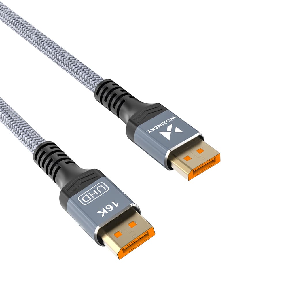 Wozinsky WPS-16AYL1S DisplayPort 2.1 kabel, 80 Gb/s, 16K@60Hz, 1m, črn