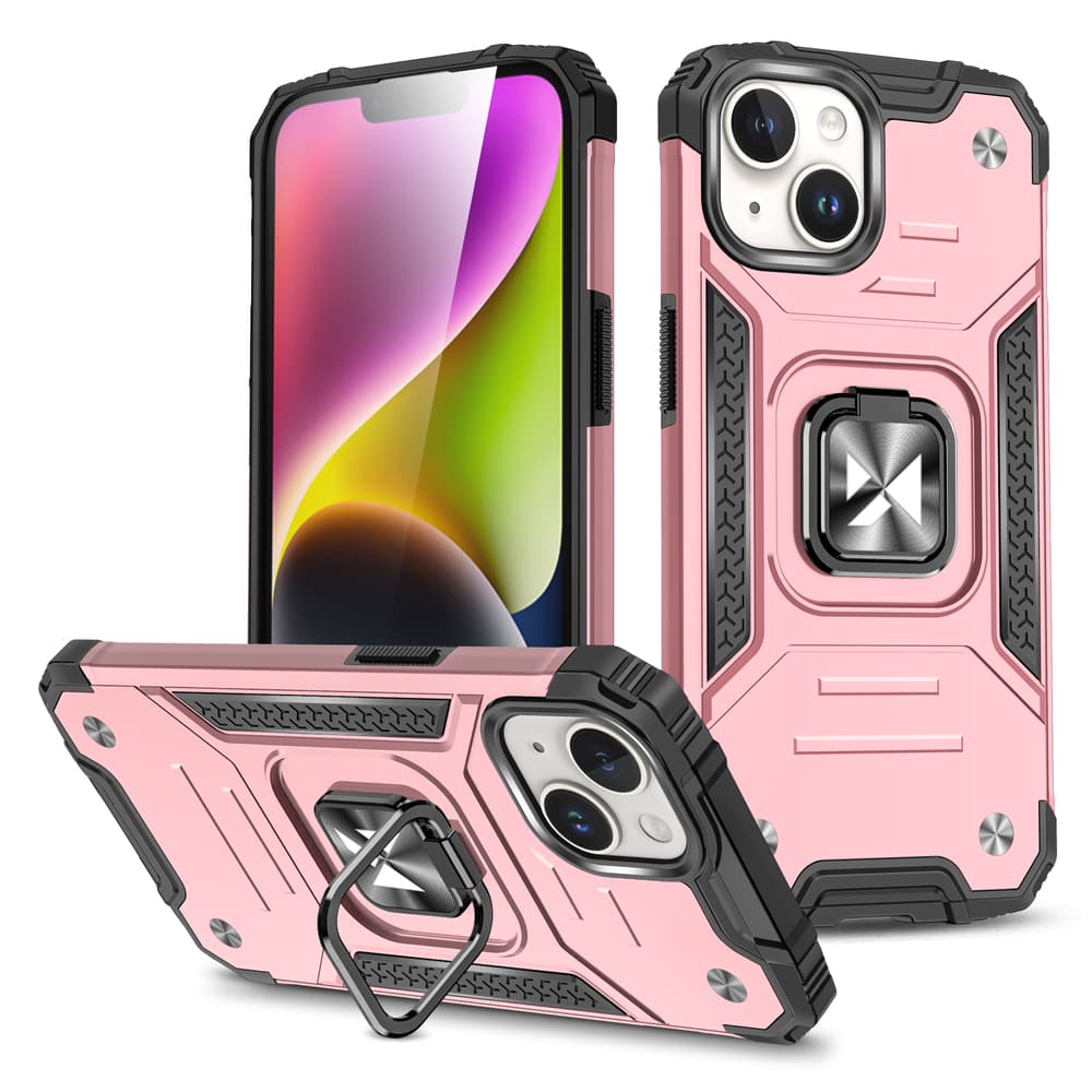 Wozinsky Ring Armor ovitek za iPhone 15 Plus s stojalom in obročem - zlat