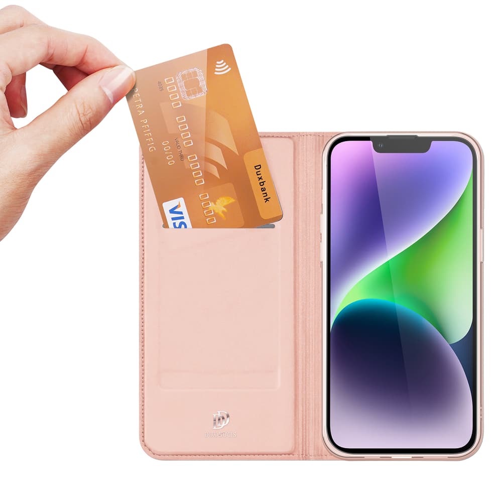 Dux Ducis Skin Pro denarnica ovitek za iPhone 15 Plus - Roza