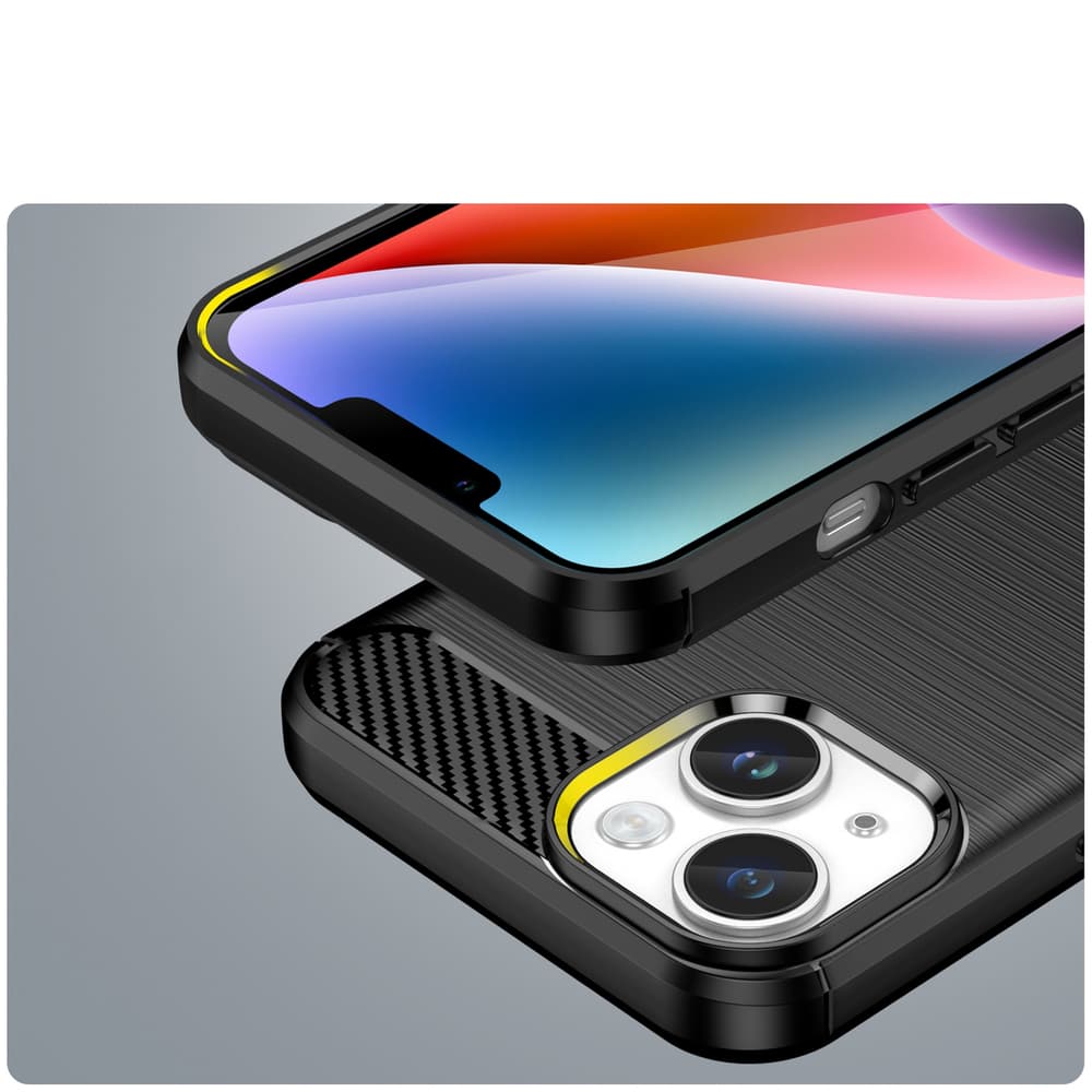 Hurtel Carbon ovitek za iPhone 14 Plus - črn 6