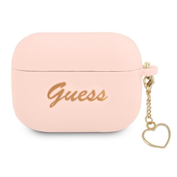 Ovitek za AirPods Pro Guess Silicone Charm Heart - roza