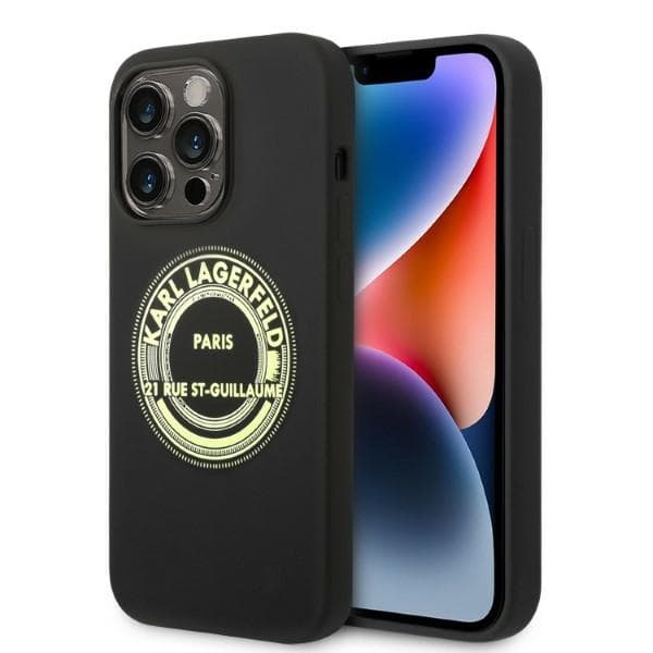 Ovitek Karl Lagerfeld Silicone RSG za iPhone 14 Pro, črn