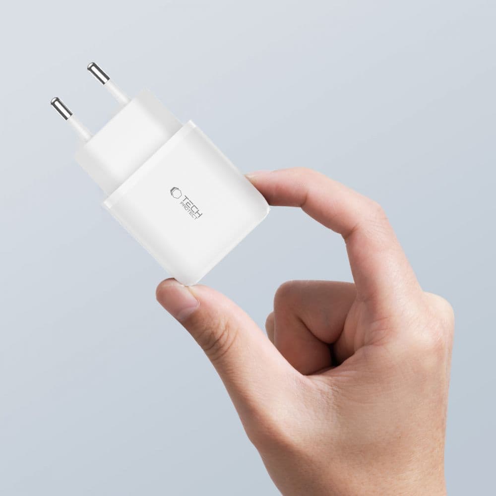 Tech-Protect C20W polnilnik USB-C PD 20W / USB-A QC 3.0 - bel 6