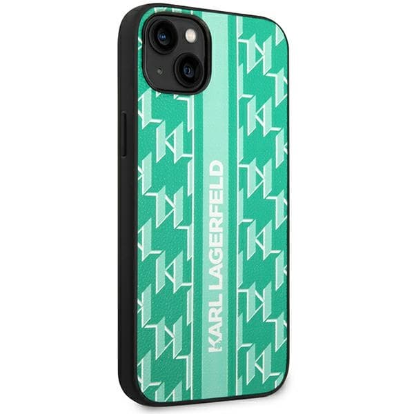 Karl Lagerfeld ovitek za iPhone 14 Plus (6,7") Monogram Stripe, zelen 4