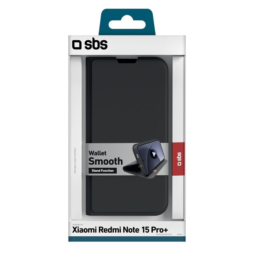 SBS ovitek Wallet Smooth za Xiaomi Redmi Note 15 Pro+ - črn 2