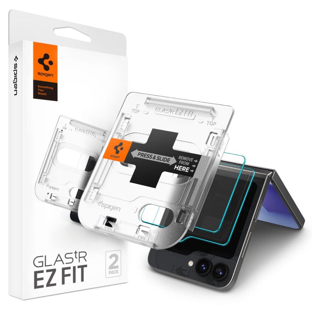 Spigen Glas.tR EZ Fit kaljeno steklo za Samsung Galaxy Z Flip 6 (2 kosa)