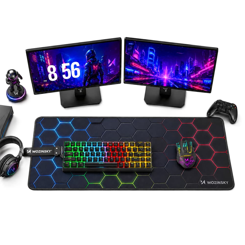 Gaming podloga za miško Wozinsky WPD-B800, 800x300mm, vodoodbojna, črna
