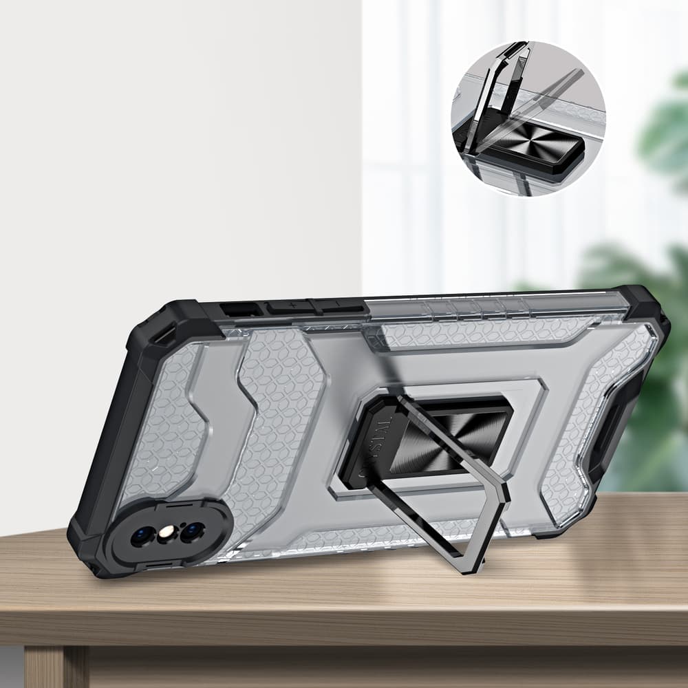 Ovitek Crystal Ring CaseKickstand za iPhone XS Max (rdeč) 5