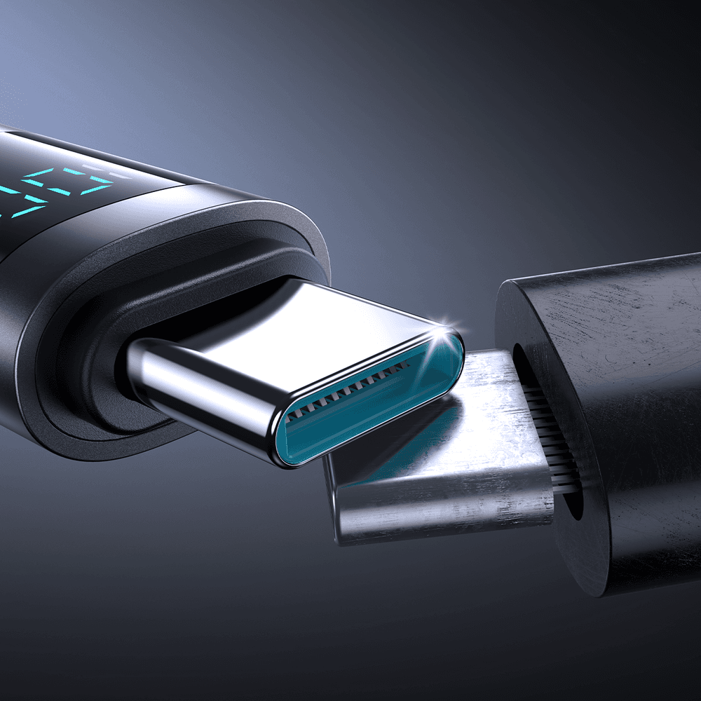 Joyroom S-A16 Pro USB-C - USB-C Kabel 1.2m, 100W, Digitalni Zaslon, Črn 5