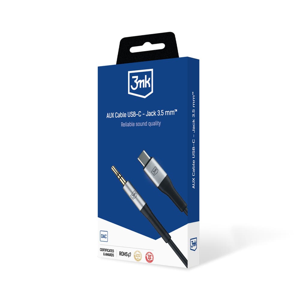 3mk AUX kabel USB-C / minijack 3.5mm - srebrn 4