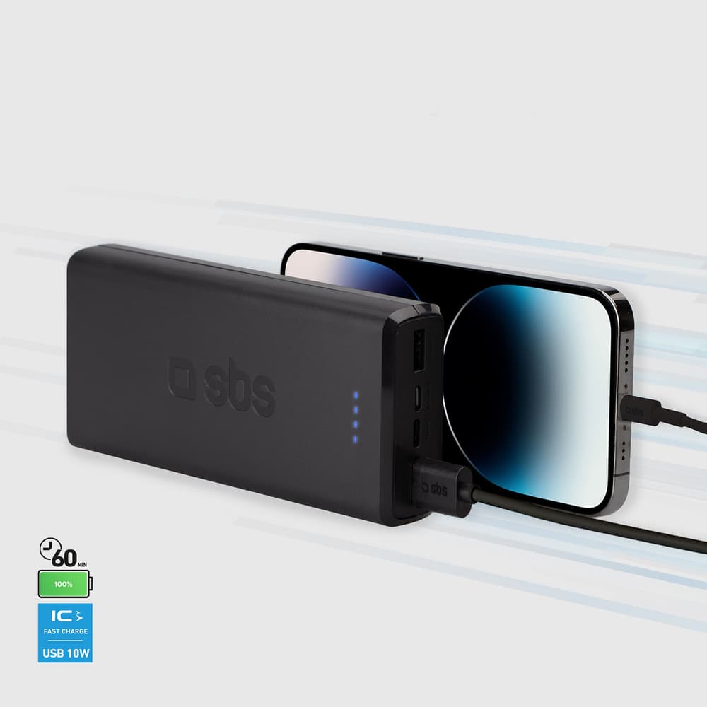 Powerbank Puro Fast 20000 mAh 2x USB-A + 1x USB-C - črn 7