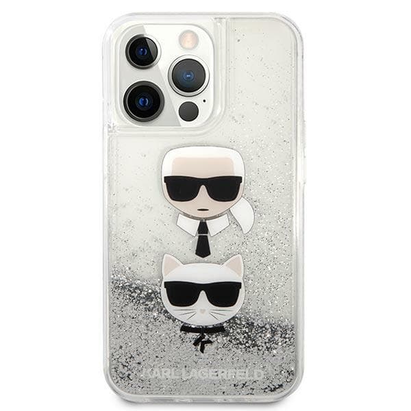 Karl Lagerfeld Liquid Glitter ovitek za iPhone 13 Pro Max - srebrn 3
