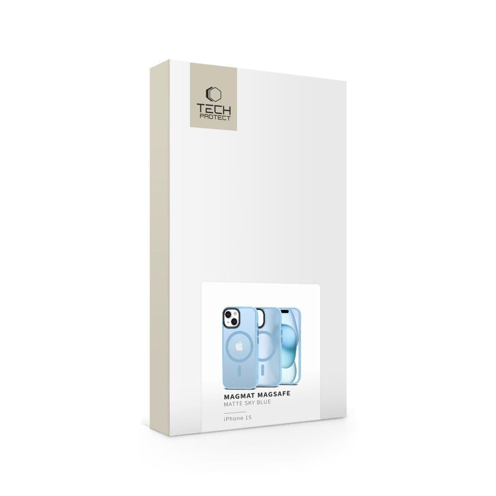 Tech-Protect MagMat MagSafe ovitek za iPhone 15 - Modra Mat 6