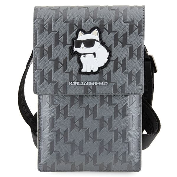 Torba Karl Lagerfeld Handbag Saffiano Monogram Choupette - srebrna 2