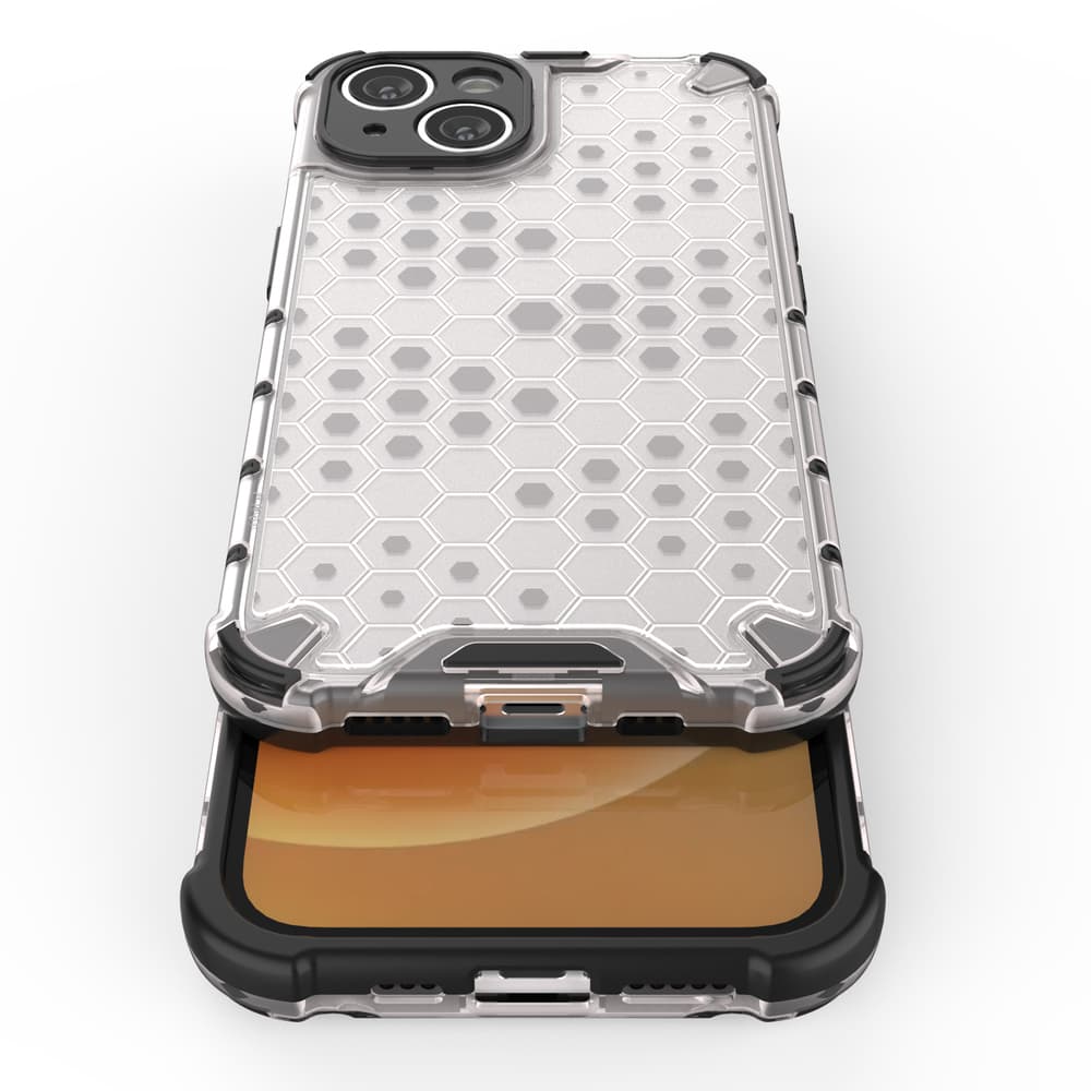 Hurtel Honeycomb ovitek za iPhone 14, hibridni, prozoren 8