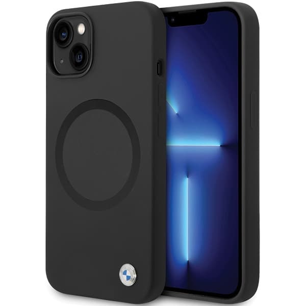 Ovitek BMW Signature Liquid Silicone MagSafe za iPhone 14 - črn