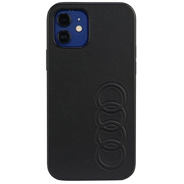 Ovitek Audi iz umetnega usnja za iPhone 12/12 Pro 6.1" črn