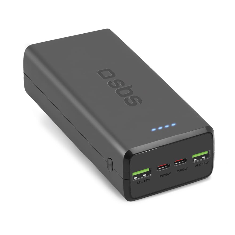 Powerbank SBS TTBB30000PD20K, 30000 mAh, 2x USB-C, 2x USB-A, črna