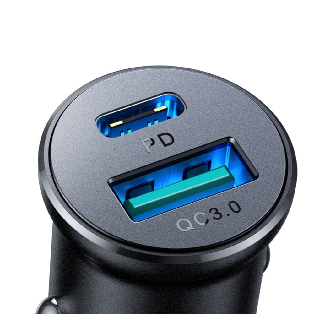 Mini avtomobliski polnilec Joyroom JR-CCN05 USB-A/USB-C 30W - Črna 4