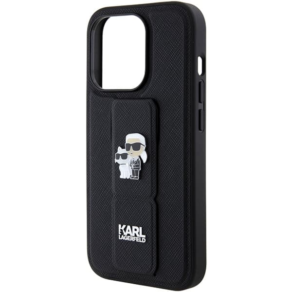 Karl Lagerfeld ovitek za iPhone 15 Pro - črn, Gripstand 7