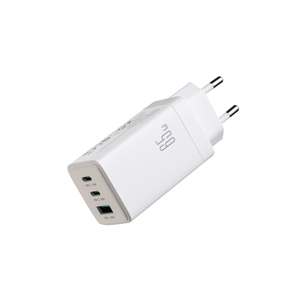 Joyroom JR-TG10 65W GaN polnilec, 2x USB-C + USB-A, bel