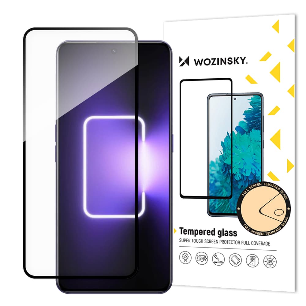 Wozinsky Full Glue kaljeno steklo za Realme GT Neo 5 / GT3, črn okvir