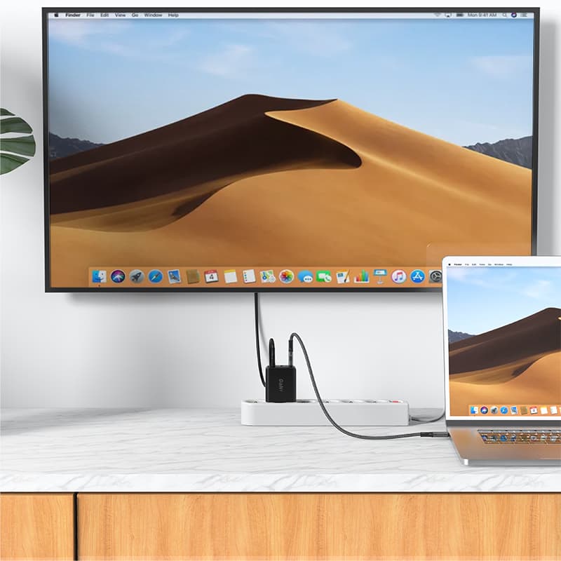 Acefast 2v1 GaN polnilnik 65W USB-C/USB + HDMI adapter, črn (A17) 4
