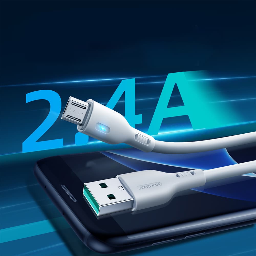 Joyroom Premium A13 USB-A/micro USB kabel 2.4A, 2m - bela 2