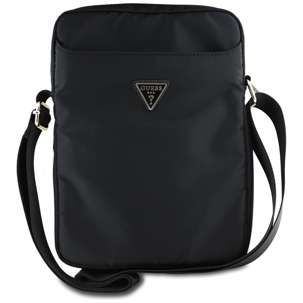 Torba Guess Nylon Triangle Logo za 10" prenosnik/tablico - črna