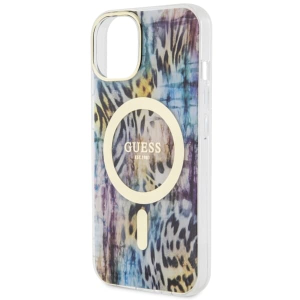 Ovitek Guess Leopard MagSafe za iPhone 14, moder 6