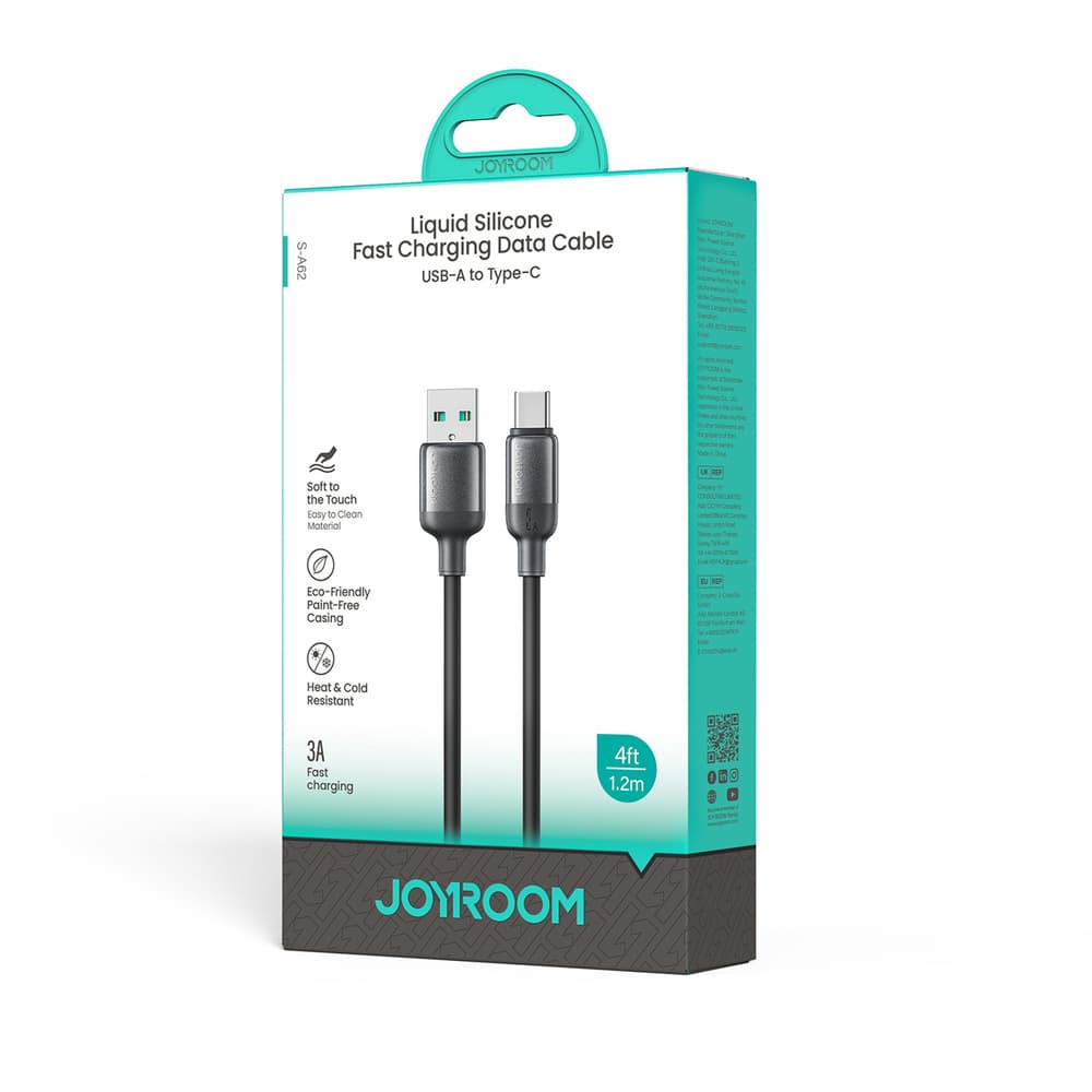 Joyroom S-A62 Lively 3A USB-A na USB-C kabel 1.2m - črn 2