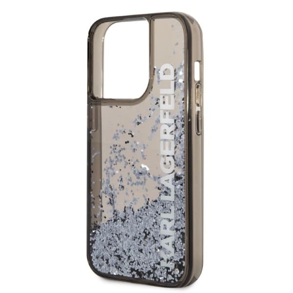 Karl Lagerfeld Liquid Glitter Elong ovitek za iPhone 14 Pro Max - črn 5