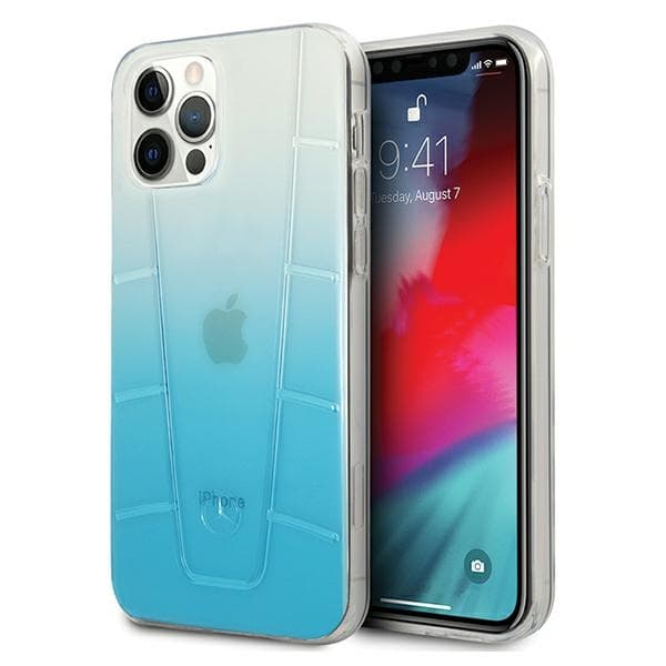 Mercedes Transparent Line ovitek za iPhone 12 / iPhone 12 Pro - modra