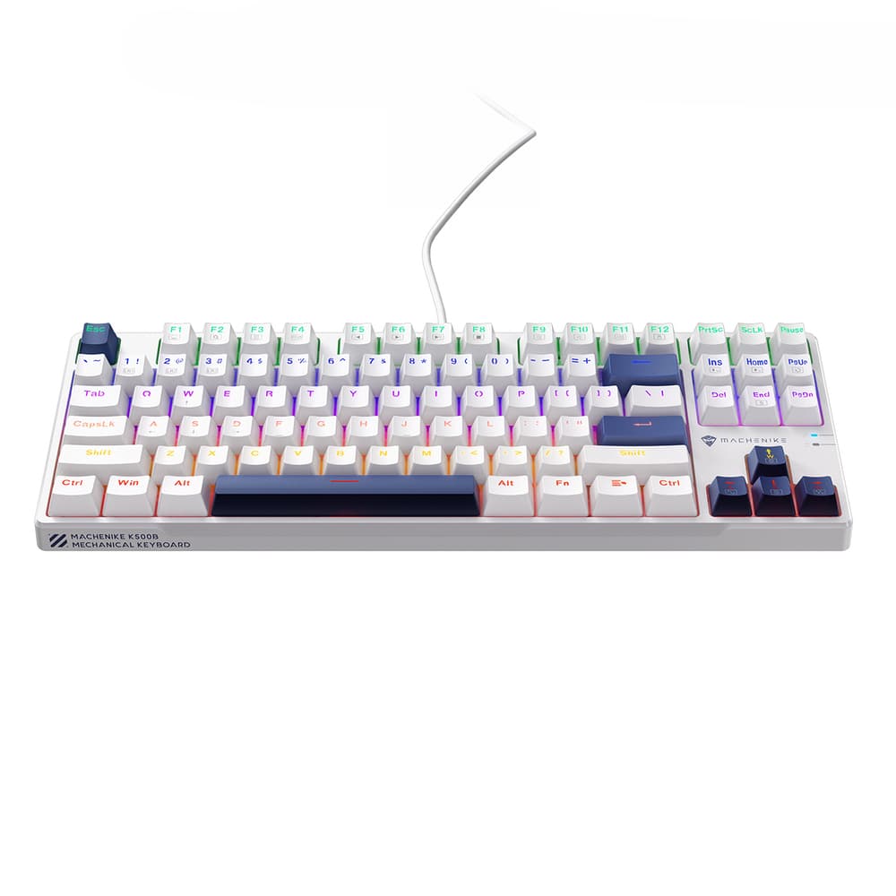 Machenike K500B-B87 TKL mehanska tipkovnica z rdečimi stikali, bela
