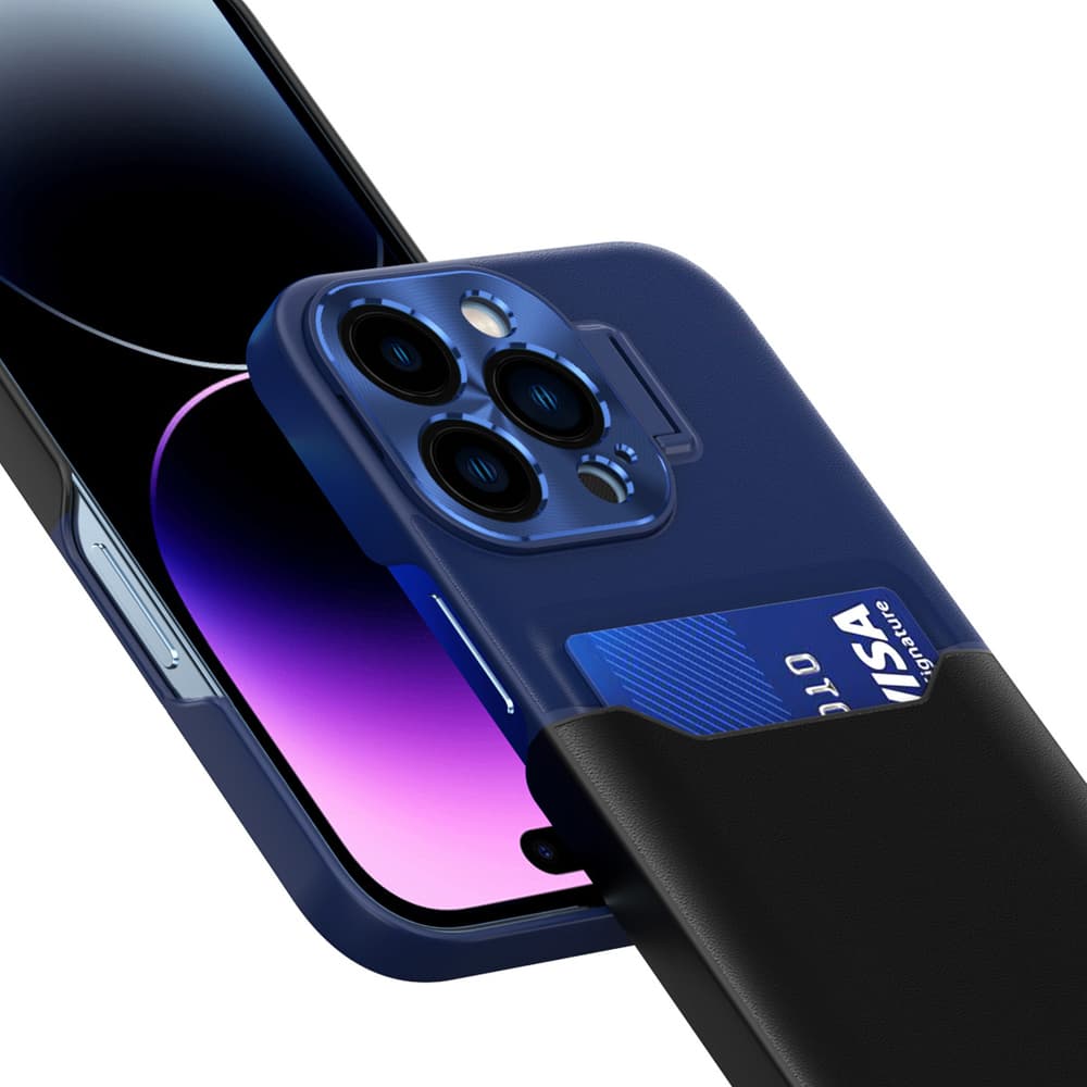 Hurtel ovitek z oporo za iPhone 14 Pro, modra 5