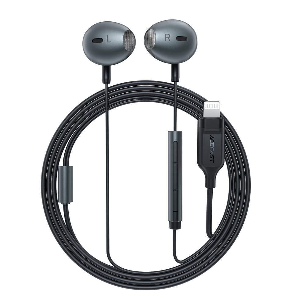 Acefast L1 in-ear slušalke z Lightning konektorjem, mikrofonom in daljinskim upravljalnikom 1.2m - črna