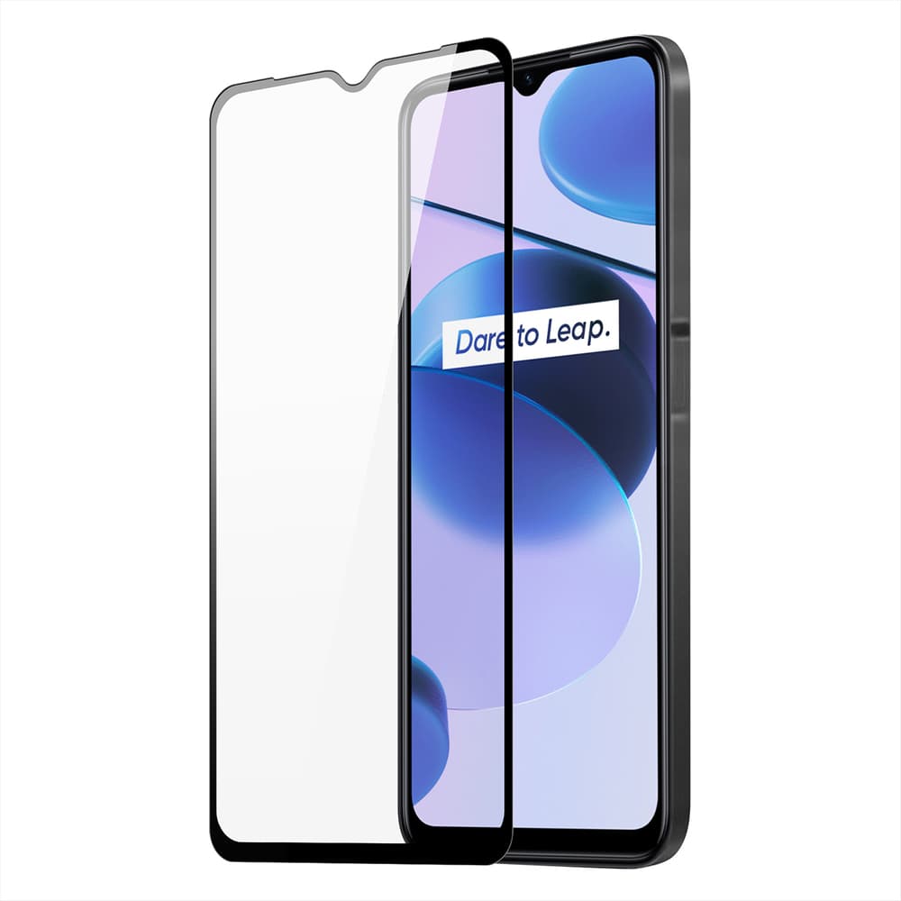 Kaljeno steklo Dux Ducis 9D 9H za Realme C35, črno (s črnim okvirjem)
