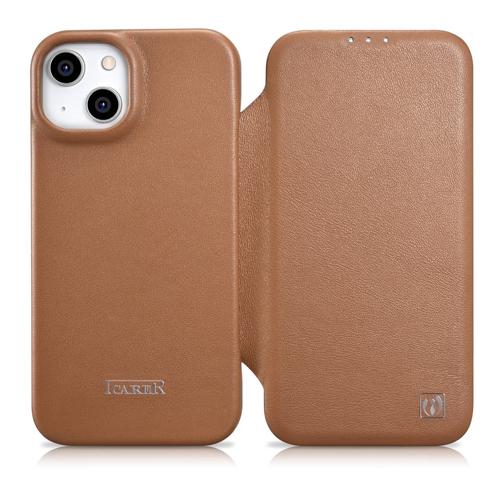 Ovitek iCarer CE za iPhone 14 Plus, rjav