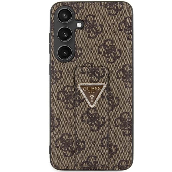 Guess Grip Stand 4G Triangle Strass etui z MagSafe za Samsung S24 - rjava 3