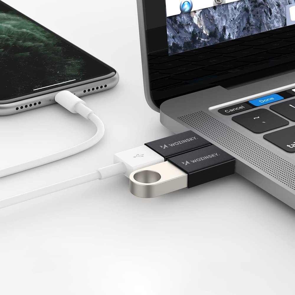 Wozinsky W10GY1S USB-C v USB-A 3.2 adapter (10Gb/s) - črn 7