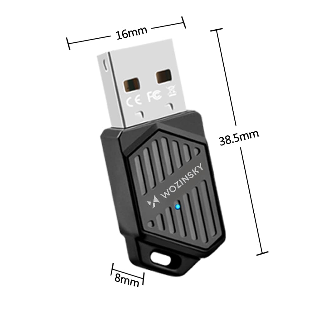 Wozinsky WAX-900 USB Wi-Fi 6 adapter z Bluetooth 5.4 - črn 2