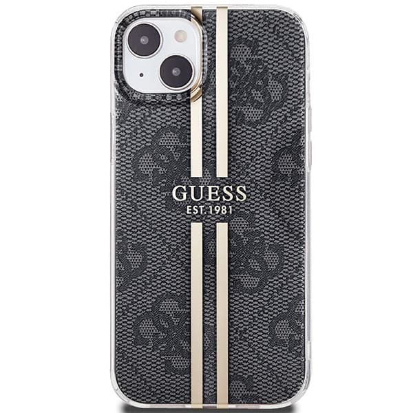 Ovitek Guess IML 4G Gold Stripe za iPhone 15 Plus / 14 Plus - črn 3