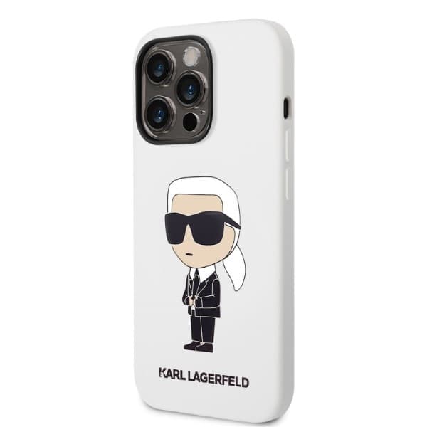 Karl Lagerfeld Silicone Ikonik ovitek za iPhone 14 Pro Max - bela 2