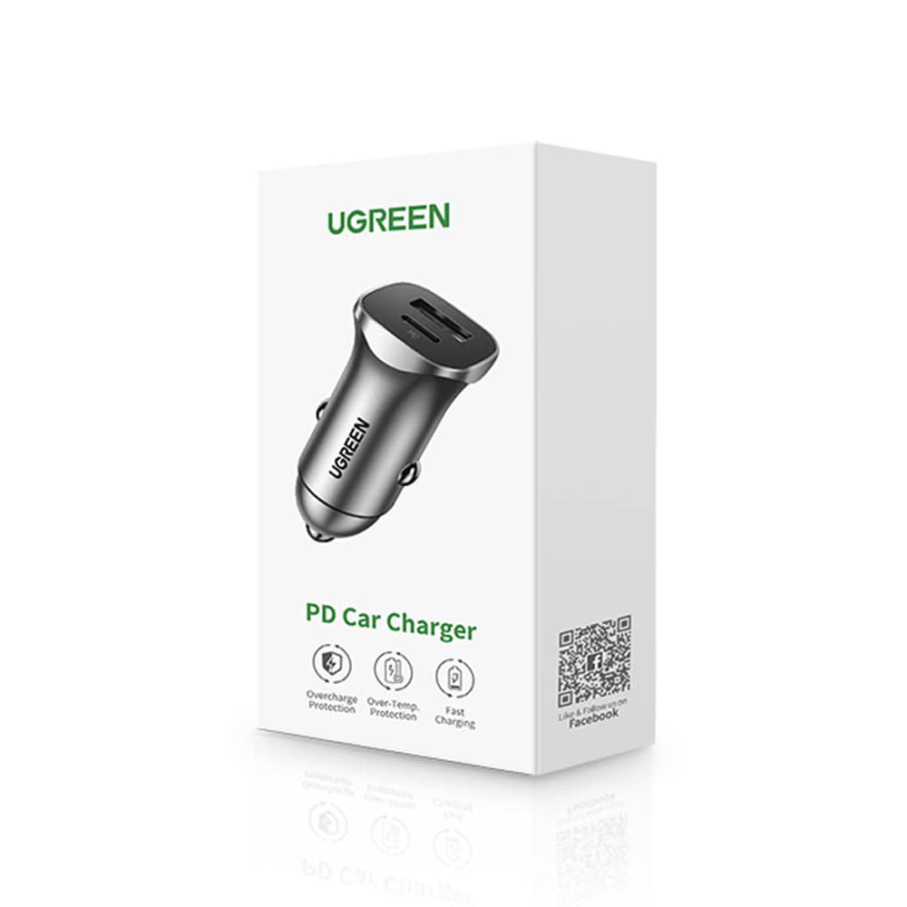 Avtomobilski polnilnik Ugreen CD130 USB-A / USB-C 30W - siv 5