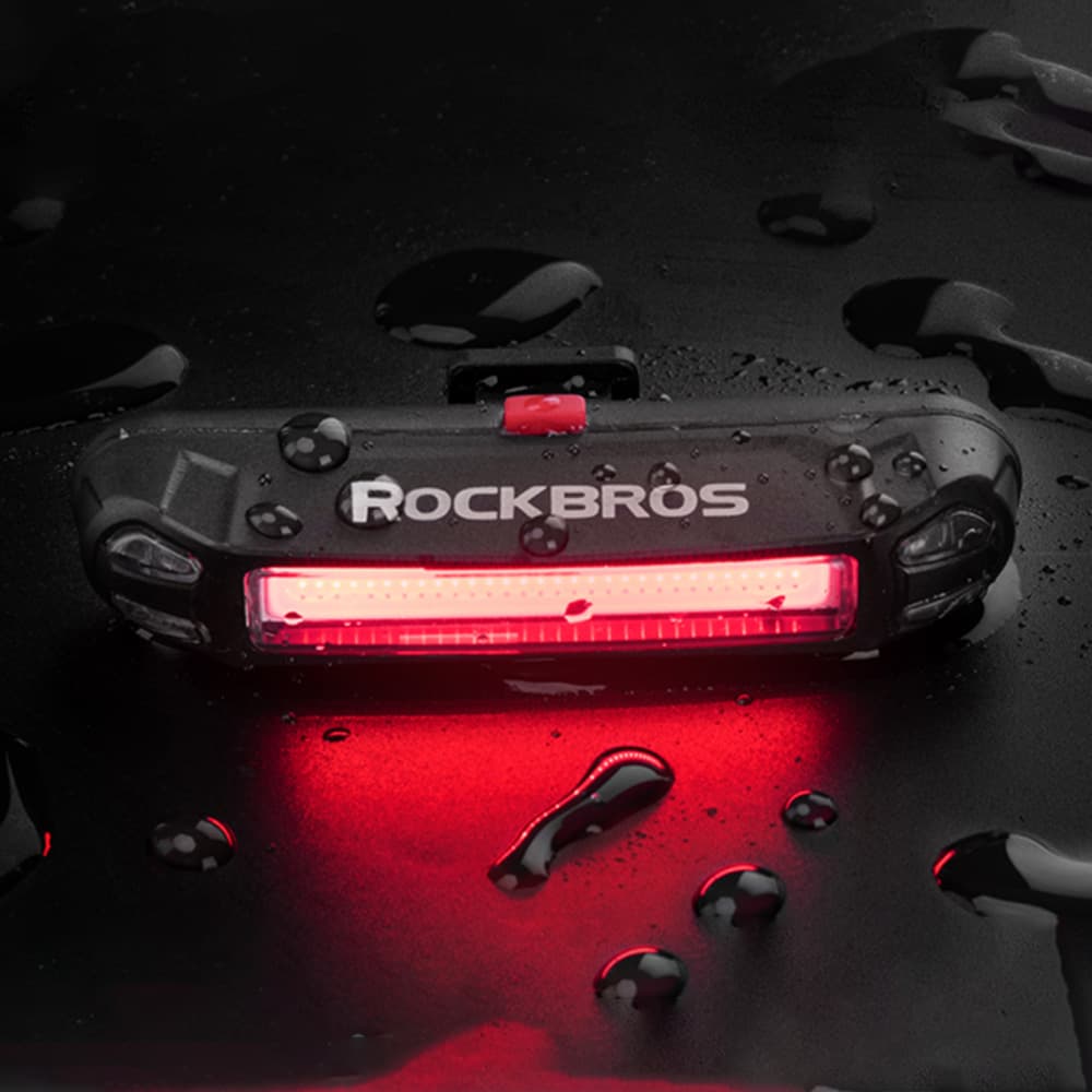 Rockbros A54BK zadnja luč za kolo + Micro USB kabel - črna 5