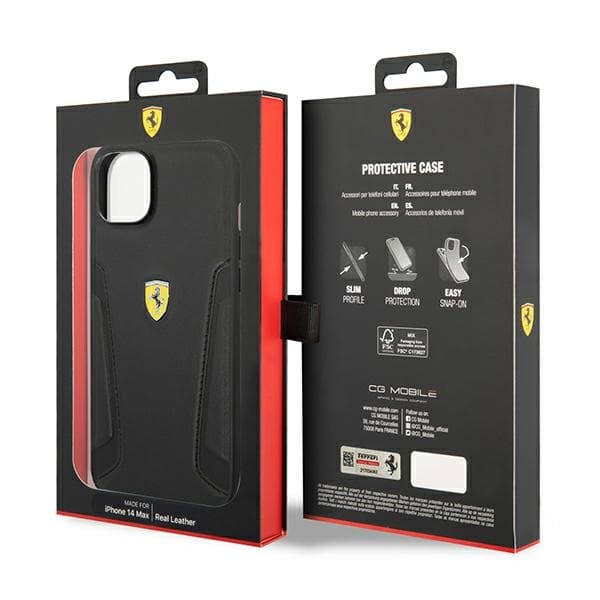 Ferrari ovitek za iPhone 14 Plus 6.7" (usnjeni, črn) 8