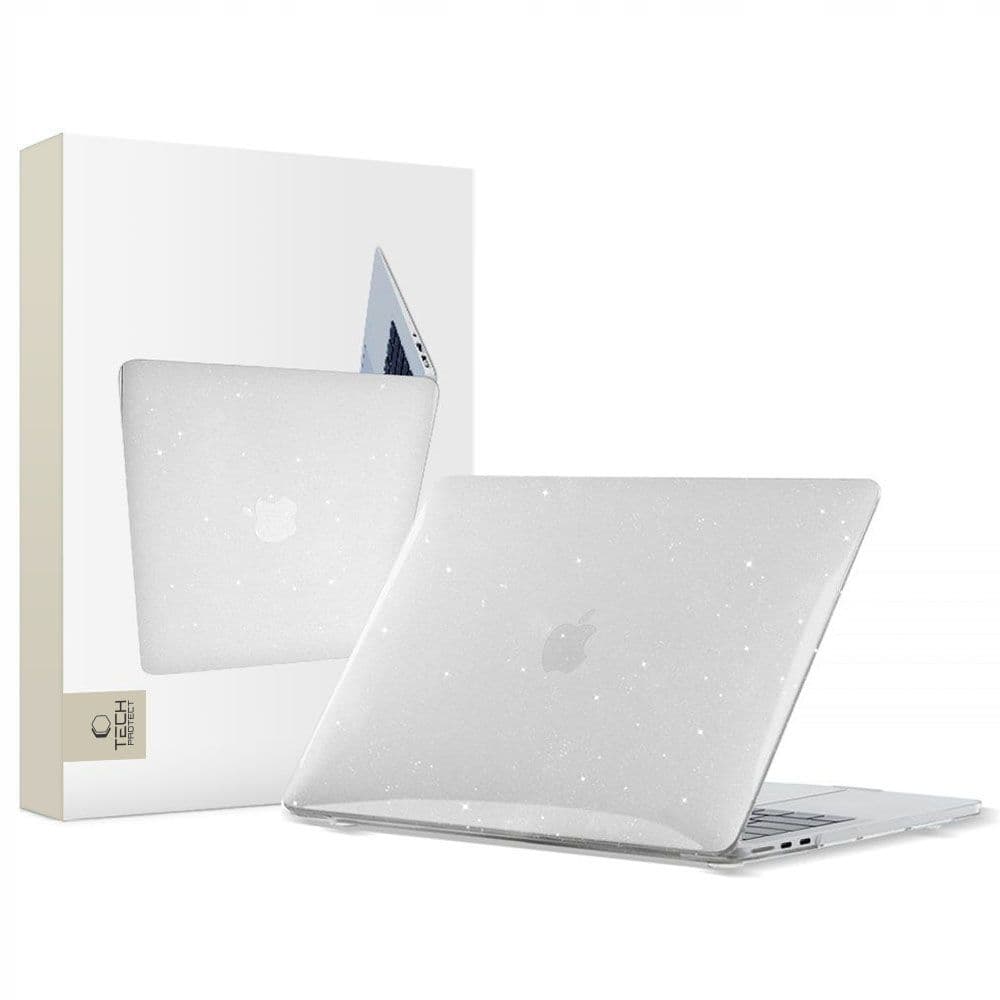 Tech-Protect SmartShell ovitek za MacBook Air 13" M2/M3 (2022-2024) - Prozoren s bleščicami