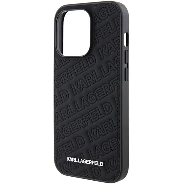Karl Lagerfeld ovitek za iPhone 15 Pro - črn, prešit 6